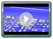 Boussinesq simulation 2D tsunami through town large wave low angle
